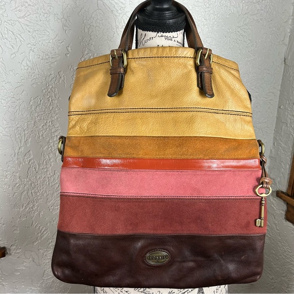 *RARE*Fossil | Vtg Retro Boho Leather Crossbody Bag - Picture 12 of 16